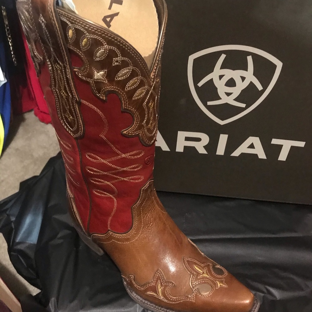 Red and tan cowgirl boots